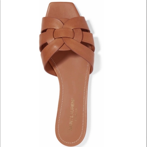 Saint Laurent Shoes - Saint Laurent Nu Pieds Woven Leather Slides